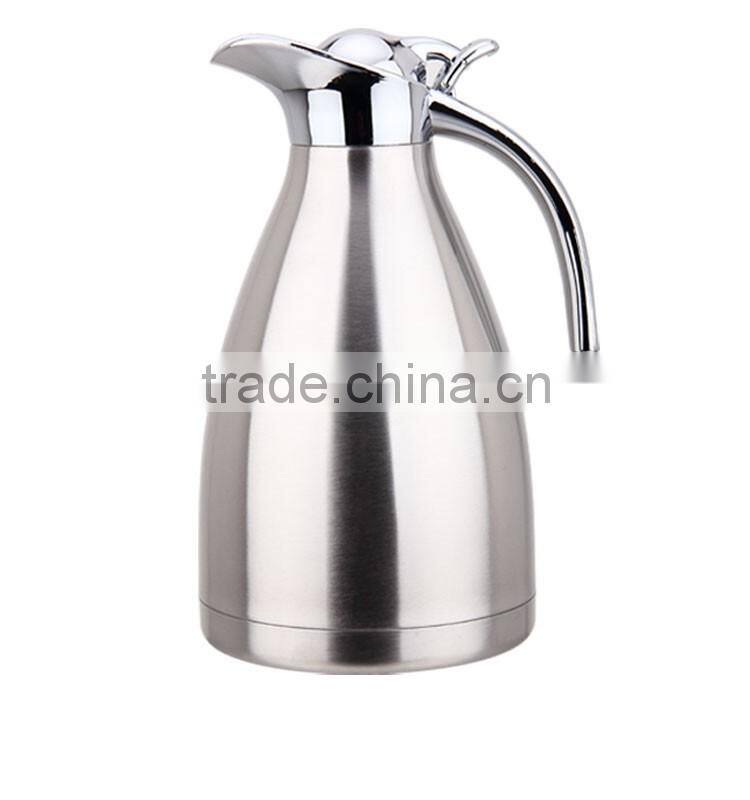 hot sale double wall 1.0L/1.5L/2.0L stainless steel thermos tea coffee pot
