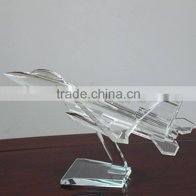 crystal glass f 16 model plane