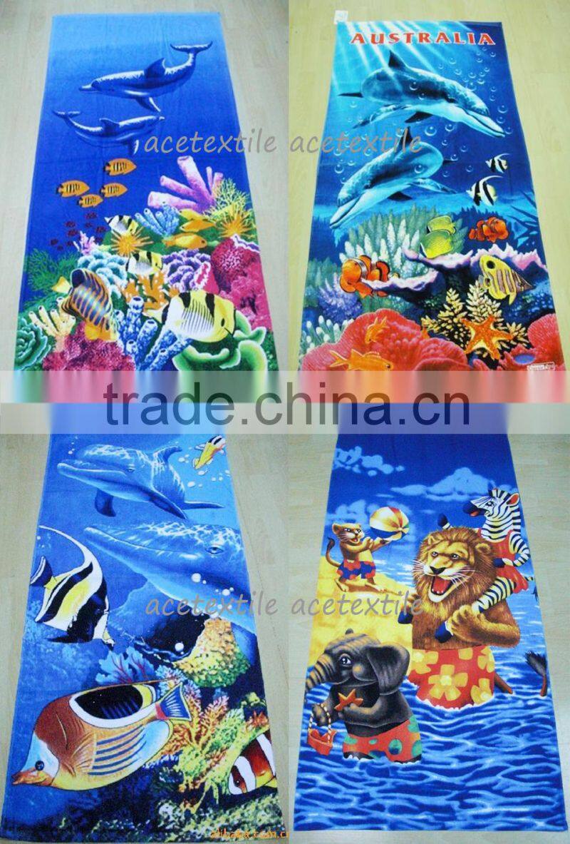 Wholesale Factory printed ocean beach towel in turtle design