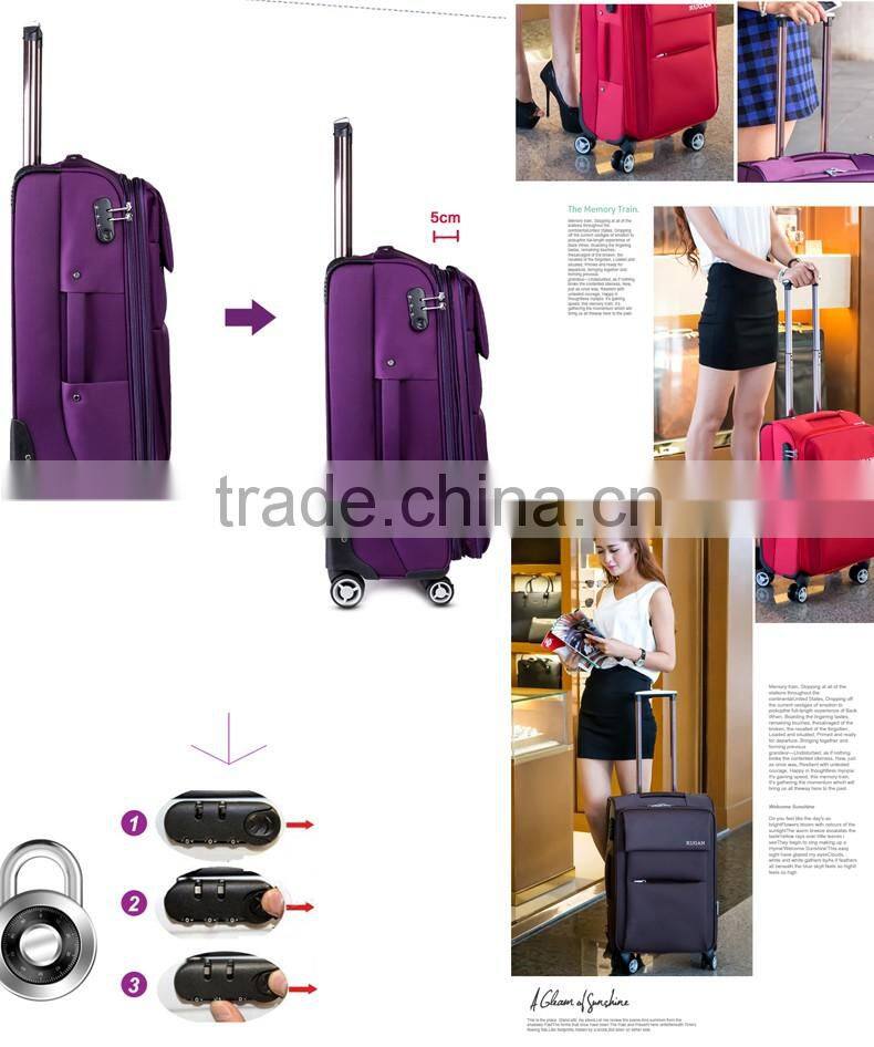 Oxford Fabric Qurable Conjoined Bag Handle Expandable Trolley Luggage Laptop Trolley Bag