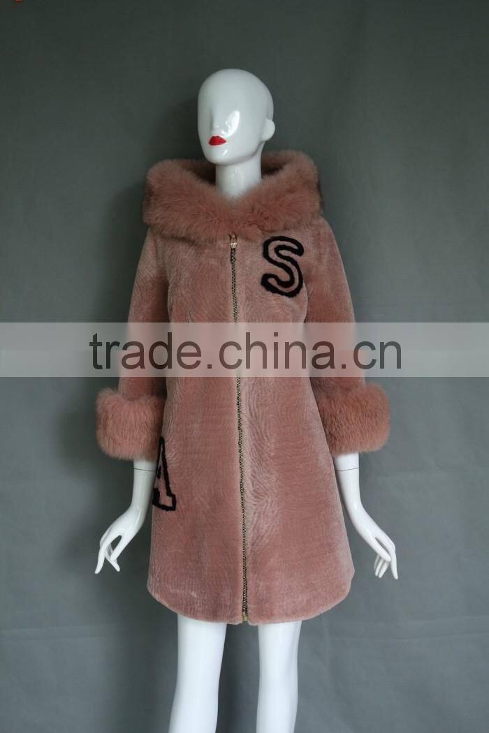 Brand new Shearing Lamb Trend Luxury Lamb Shearing Skin Leather Coat Ladies Long Fur clothes