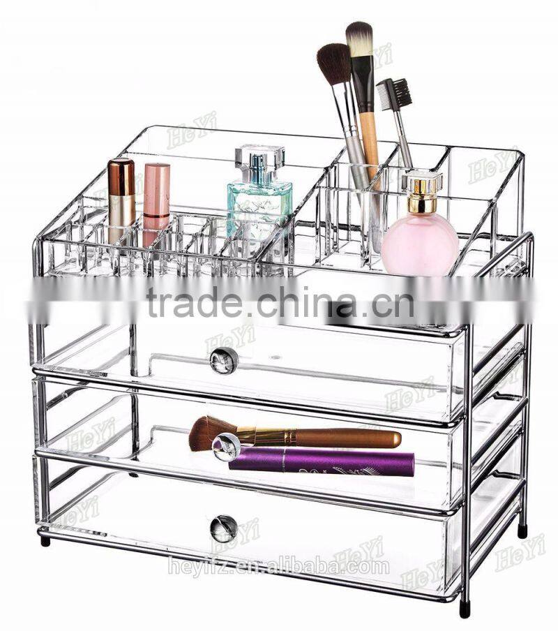 Hot Sell White Clear Multi Spaced Acrylic Cosmetic Case