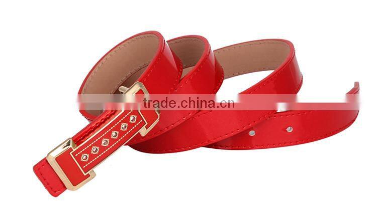 Womens Flower Alloy Buckle Leather Waist Belt