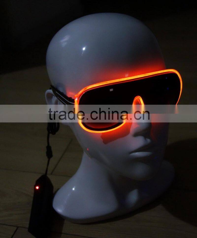 Green EL sunglasses/EL glow sunglasses/EL lighting glasses/Electroluminescent sunglasses