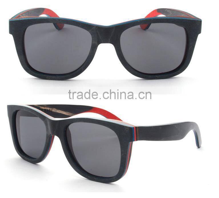 Cheap Wholesale Custom Recycled Skateboard wood Sunglasses