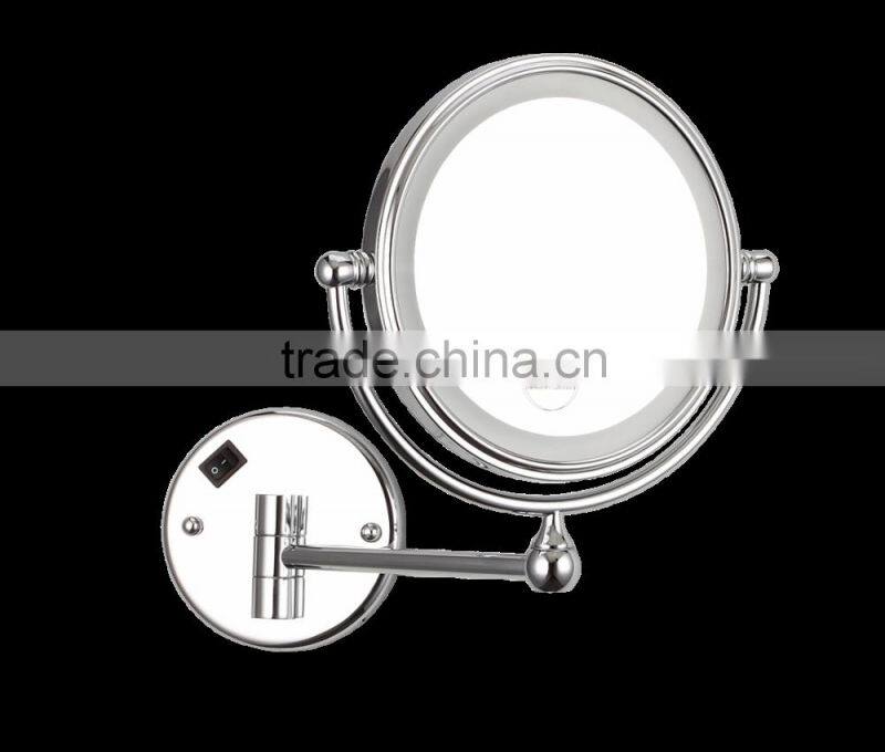 bathroom 5x magnifying LED cosmetic mirror wall mounted