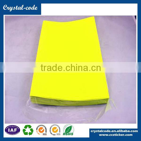 Normal removable fluorescence paper sticker in roll or bar per client's requirement