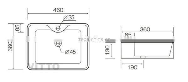 ceramic bathroom cabinet basin