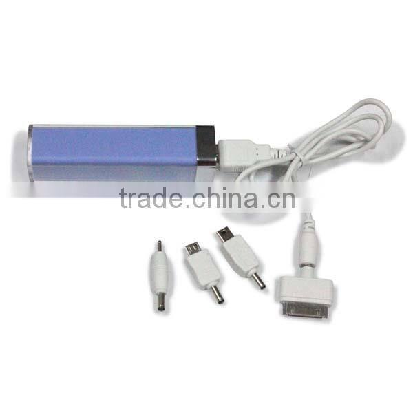 Hot Sale Connect With USB Cable Then Can Charging 2600 Smart Mobile Power Bank