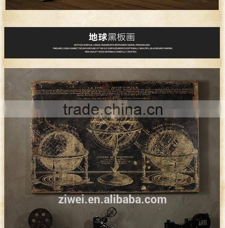 European American Country Style Colorful Vintage Wall Painting Decoration