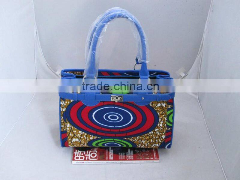 2016 Africa wax fabric lady handbags , tote shouder bags handbag for women