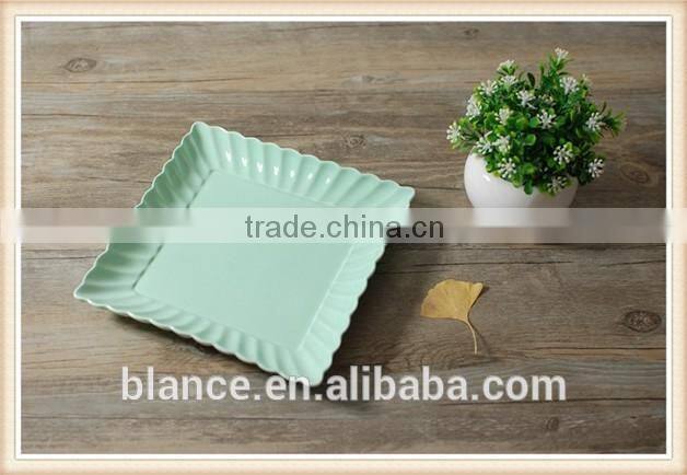 colorful dinner plates set in square shape