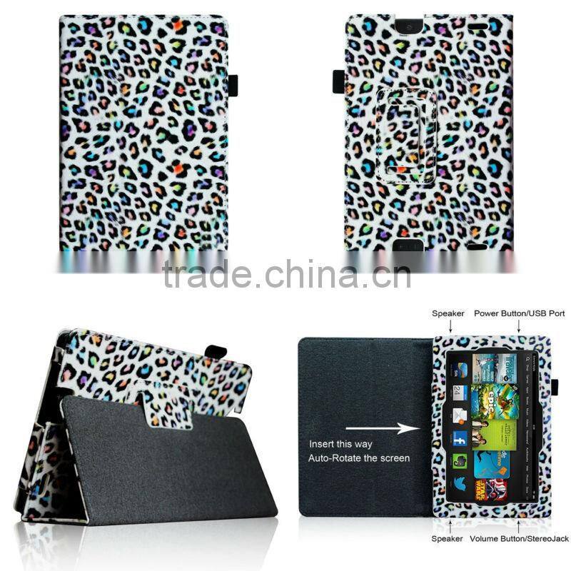 Giraffe Brown Leather Case For Amazon Kindle Fire HD 7.0 2013 Edition