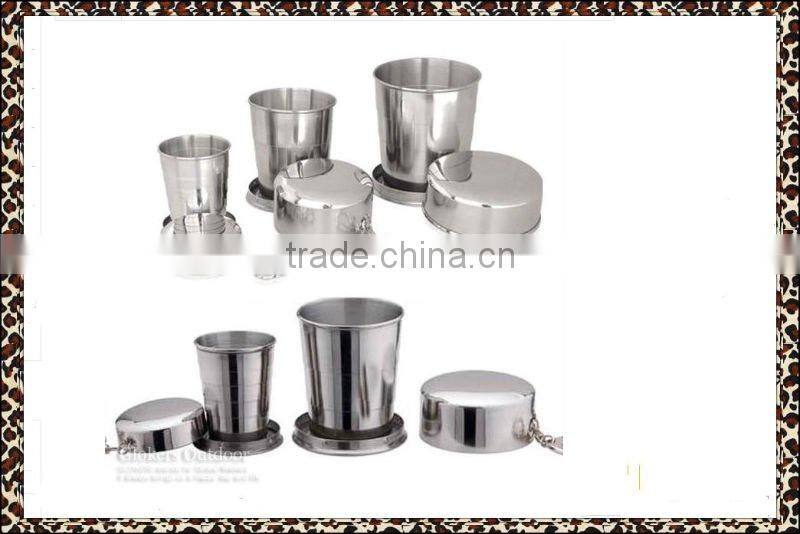 180ml Stainless steel folding drinking cup with 3 sections