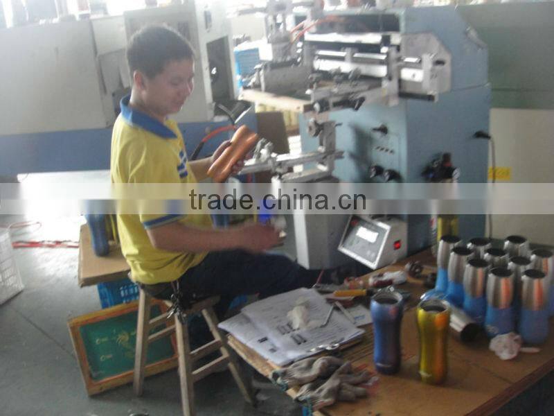 400ml double wall ceramic coffee mug with silicone lid