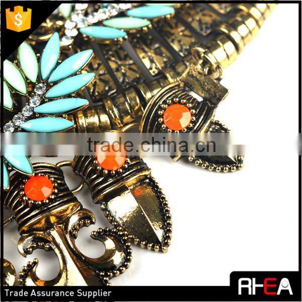 Boho Style Tibet Silver Feather Shape Alloy Necklace,Turkish Indian Alloy Necklace Statement Necklace