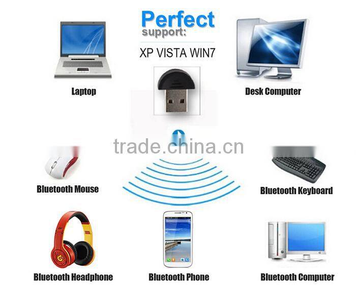 HOT NEW 2014 Mini USB 2.0 Bluetooth V2.0 EDR Dongle Wireless Adapter