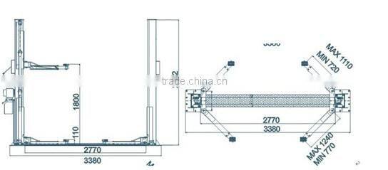 JUNHV hot selling two post auto lift with CE certificate JH-4000FE