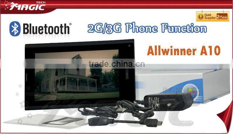 7inch Tablet PC with SIM Card Built in Bluetooth, 2G and 3G Phone Function