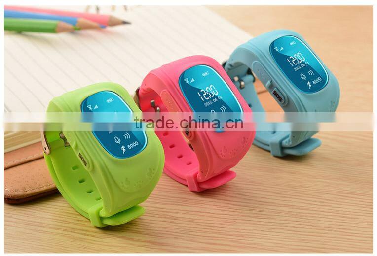 New products for 2016 waterproof wrist watch gps tracking device for kids Q50 with two way communication