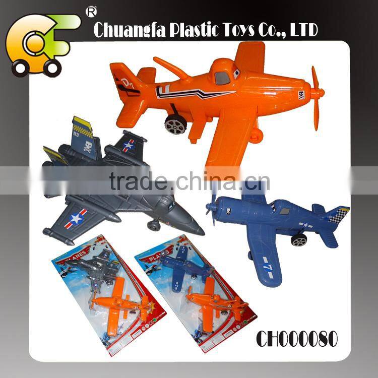 Plastic pull back plane 3 models 3 colors