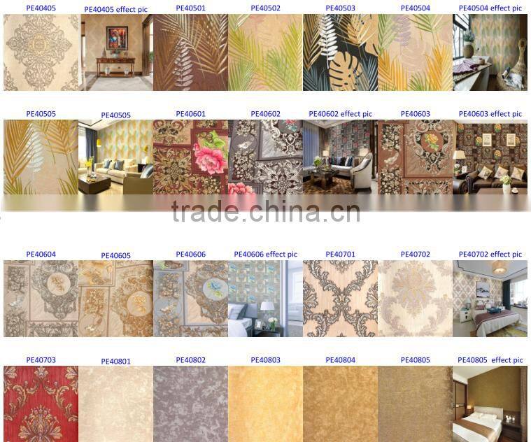 heaby european style wallpaper with damask design for home decoration