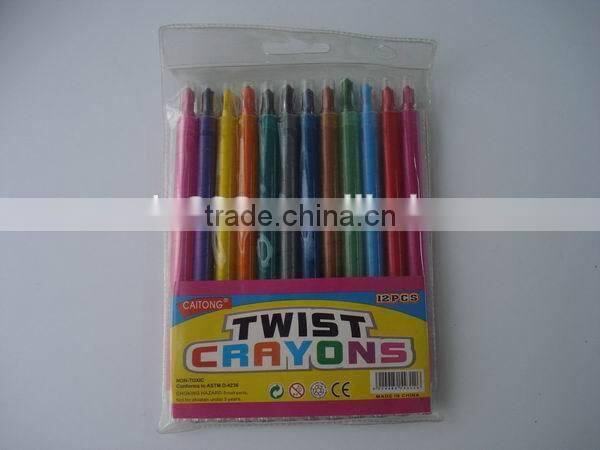 12 pcs wax twisted crayon pen for kids back to school