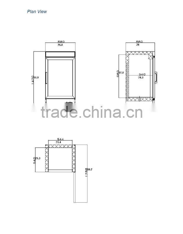 Single Glass Door Merchandiser, automatic defrost freezer, ice cream freezer showcase_D238BMF