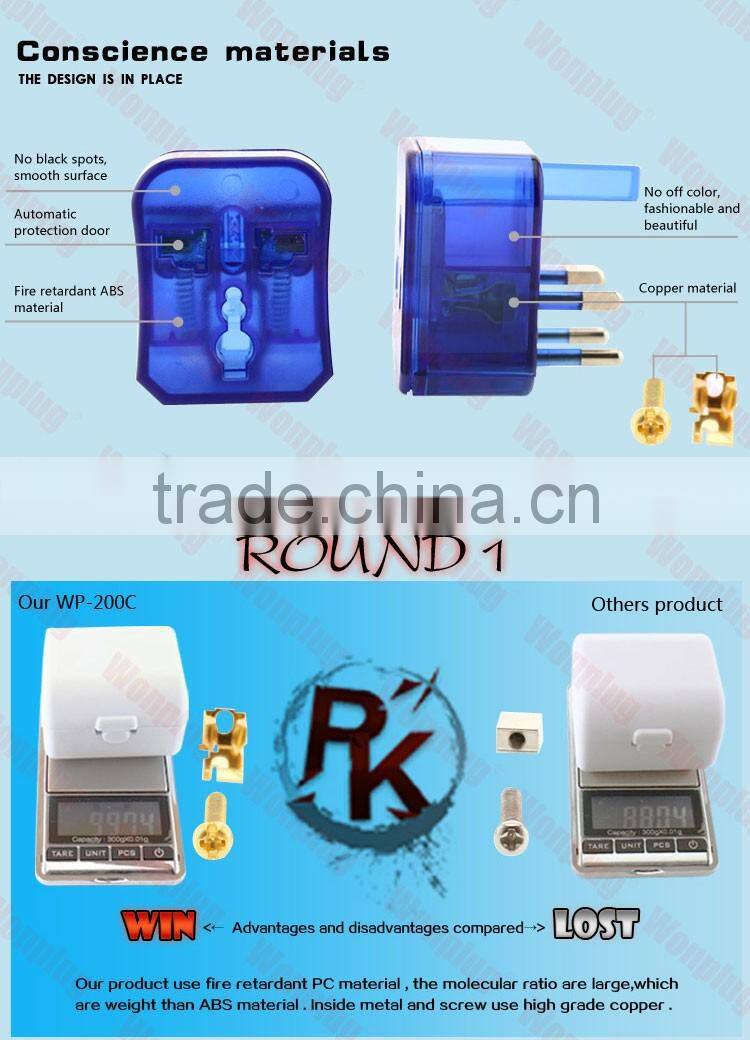 Plug with socket type diverse electrical charging adapter suitable for more than 150 countries
