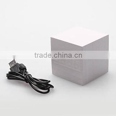 White Light Desktop Cubic Mini Digital LED Wooden Alarm Clock