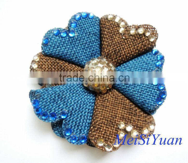 Lien shoe flower with rhinestone for shoe accessories
