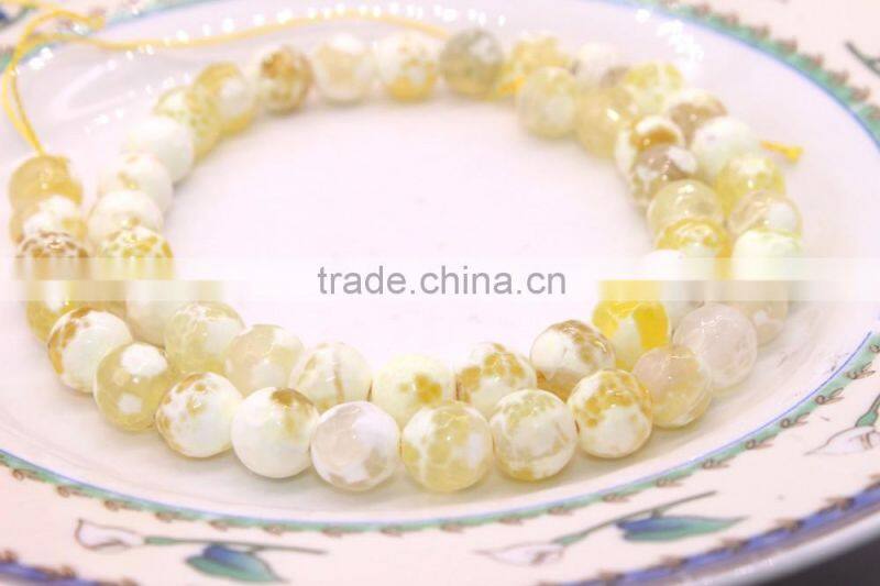 DIY gemstone loose strand 6 8 10 12mm facted yellow agate beads