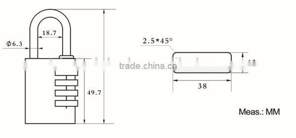 High Quality Tri-Circle Aluminum digital key combination lock L244
