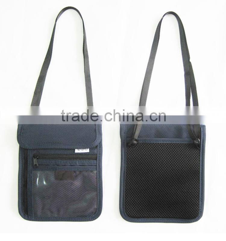 RFID blocking passport holder stash pouch money security travelling neck wallet