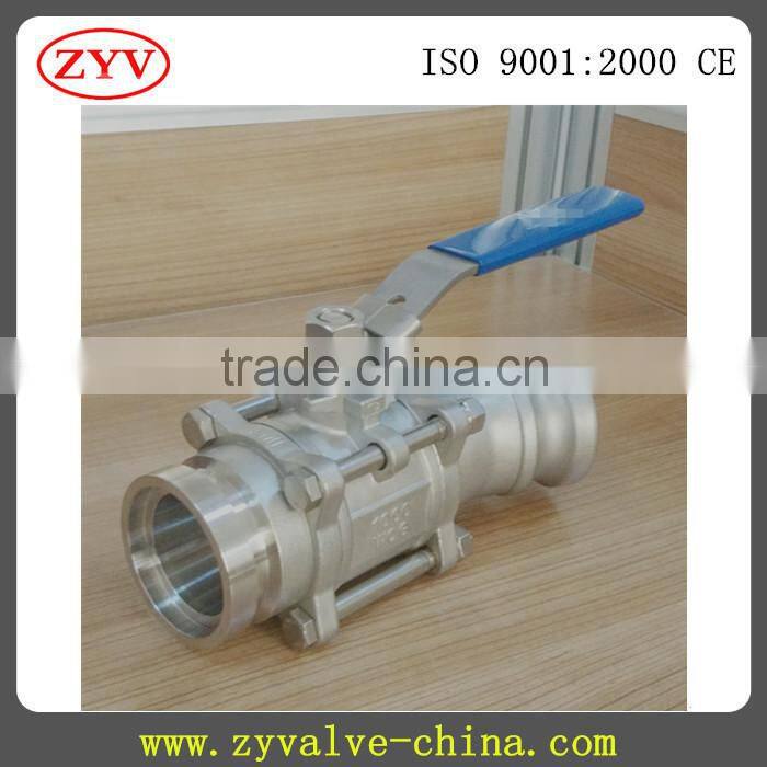 high service free service 316/304 stainless steel 3pc ball valve