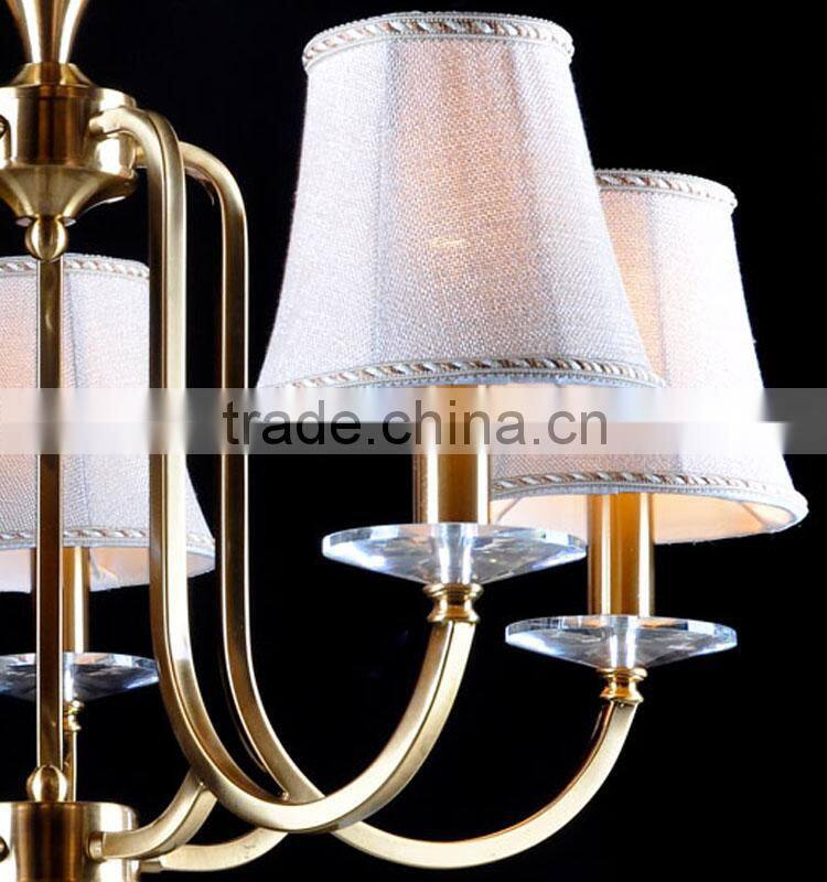 Candelabra chandelier with silk shade