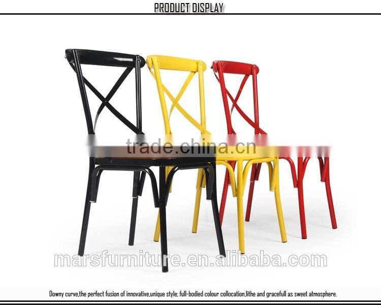 Modern high back metal cross back chair