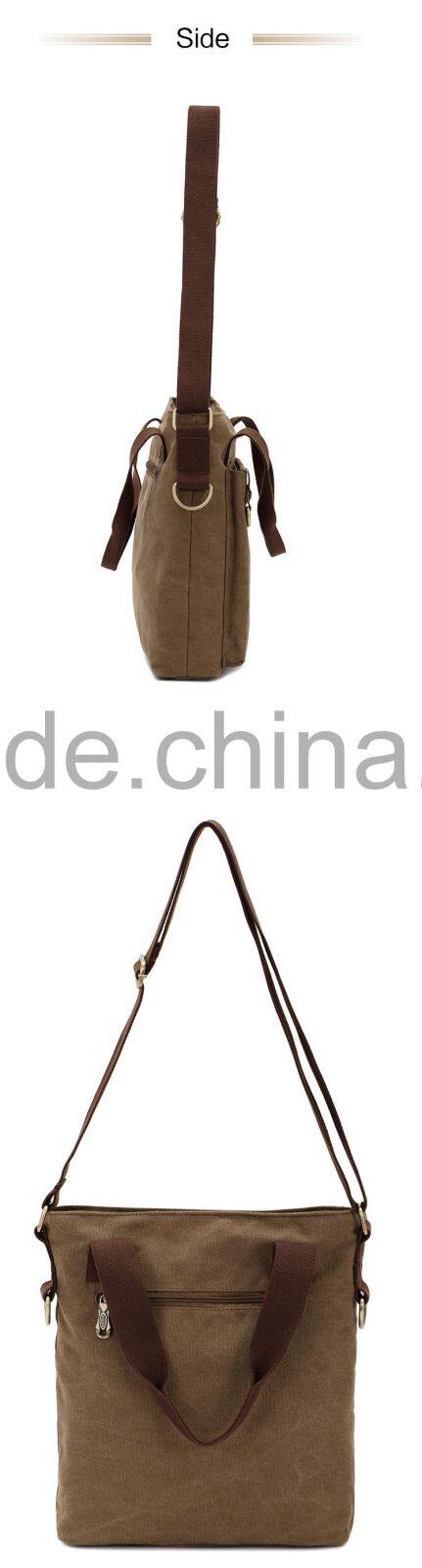 Concise Tablet Messenger Bag For Men Vertical Messenger Bags For Men Crossbody Bag White Cotton Canvas Messenger Bag