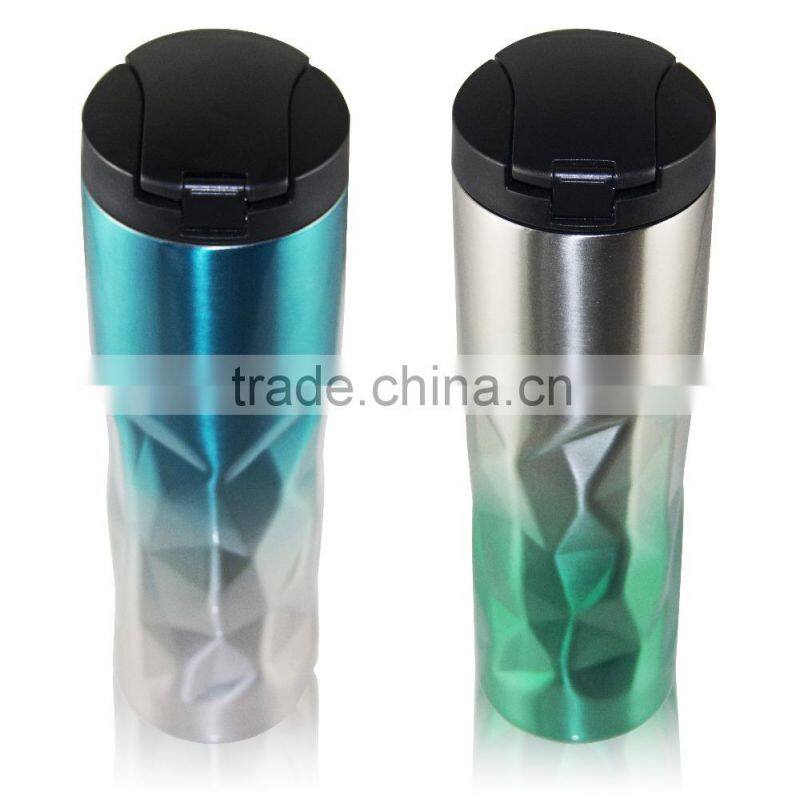 Best double wall 16oz stainless steel travel mugs with screwed lids