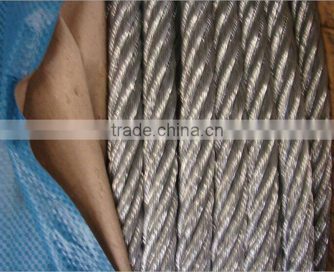 high carbon quality compacted new steel wire rope 6*37W+FC
