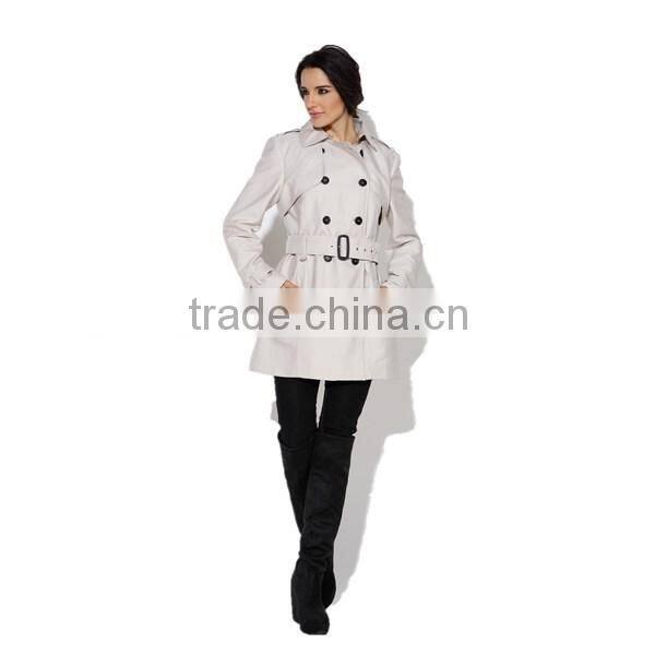 PRETTY STEPS 2015 elegant utterly classic flattering waist tie double-breasted front women's winter trench coat