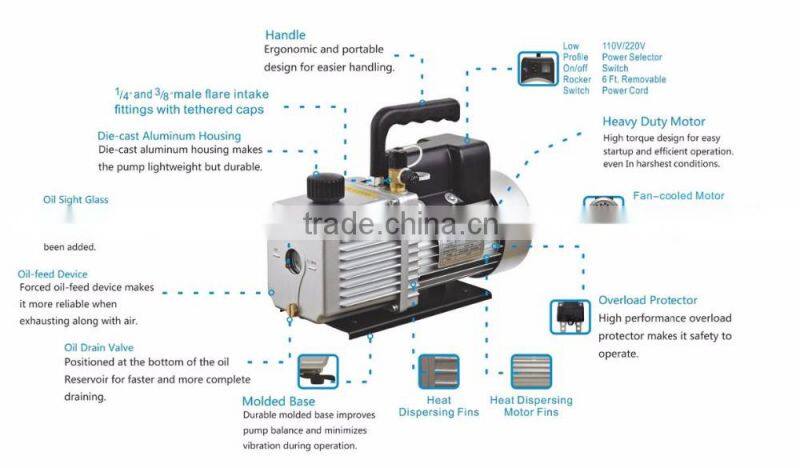 micro double stage vacuum pump VP270N for HVAC/R from manufacturer