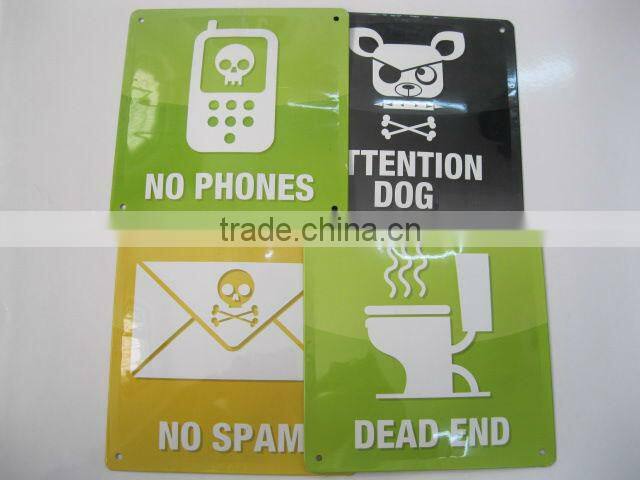 metal toliet sign embossed cheap metal tin plate warning board