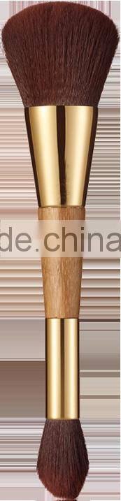 High end Double sided Fiber hair Fan Blush brush, Duo end Bamboo make up blush brush, brush make up
