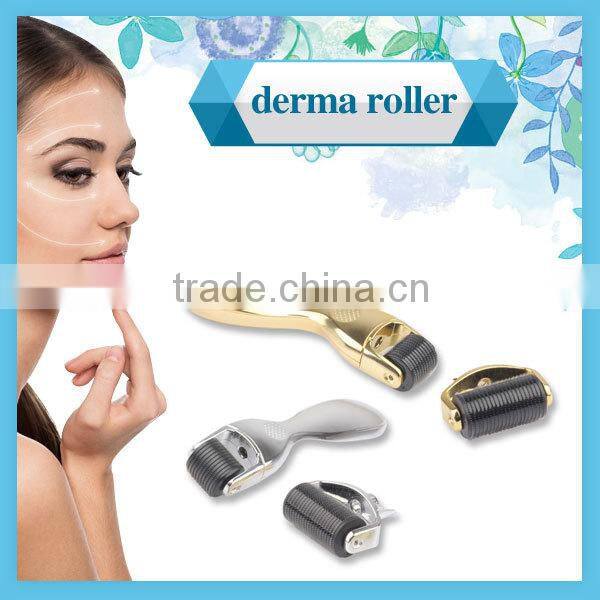 home use microneedle dermaroller acne scar removal DRS skin derma roller 600 needles stainless golden derma roller for sale