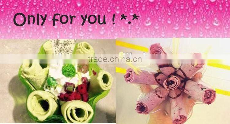 commercial hot sale flat pan fry ice cream machine/fried cream machine(2+10)