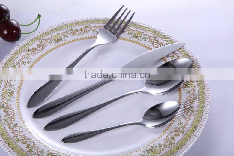 2016 Hot sale Gloss Silver Flatware Cutlery set steel