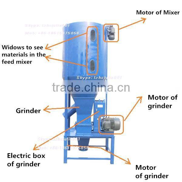 High quality animal feed grinder and mixer,feed crushing machine