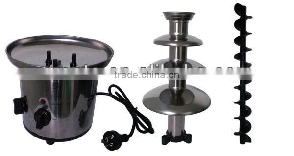 4 layer tier 170W stainless steel Chocolate fondue fountain with CE