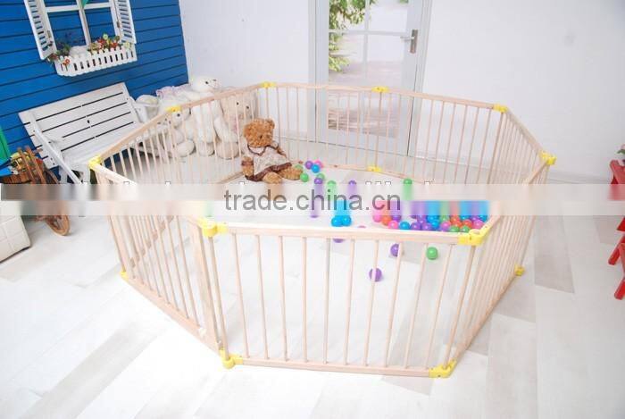 8 Panels new wooden folding baby playpen new design